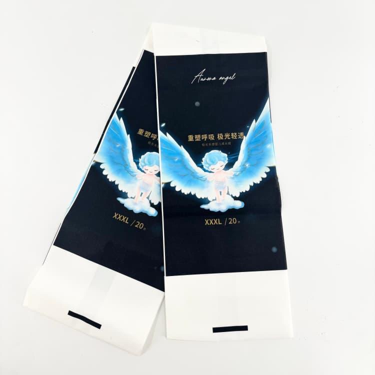 Golden glitter PE + Milky White PE Chinese-style Handbag Packaging Bag for Premium Baby Diapers